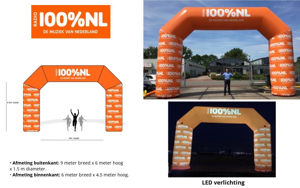 Opblaasbare Start Finish Boog Referentie project 100%NL Boog