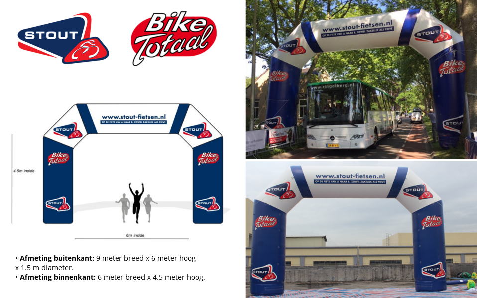 Opblaasbare Start Finish Boog Referentie project Stout Fietsen Bike Totaal