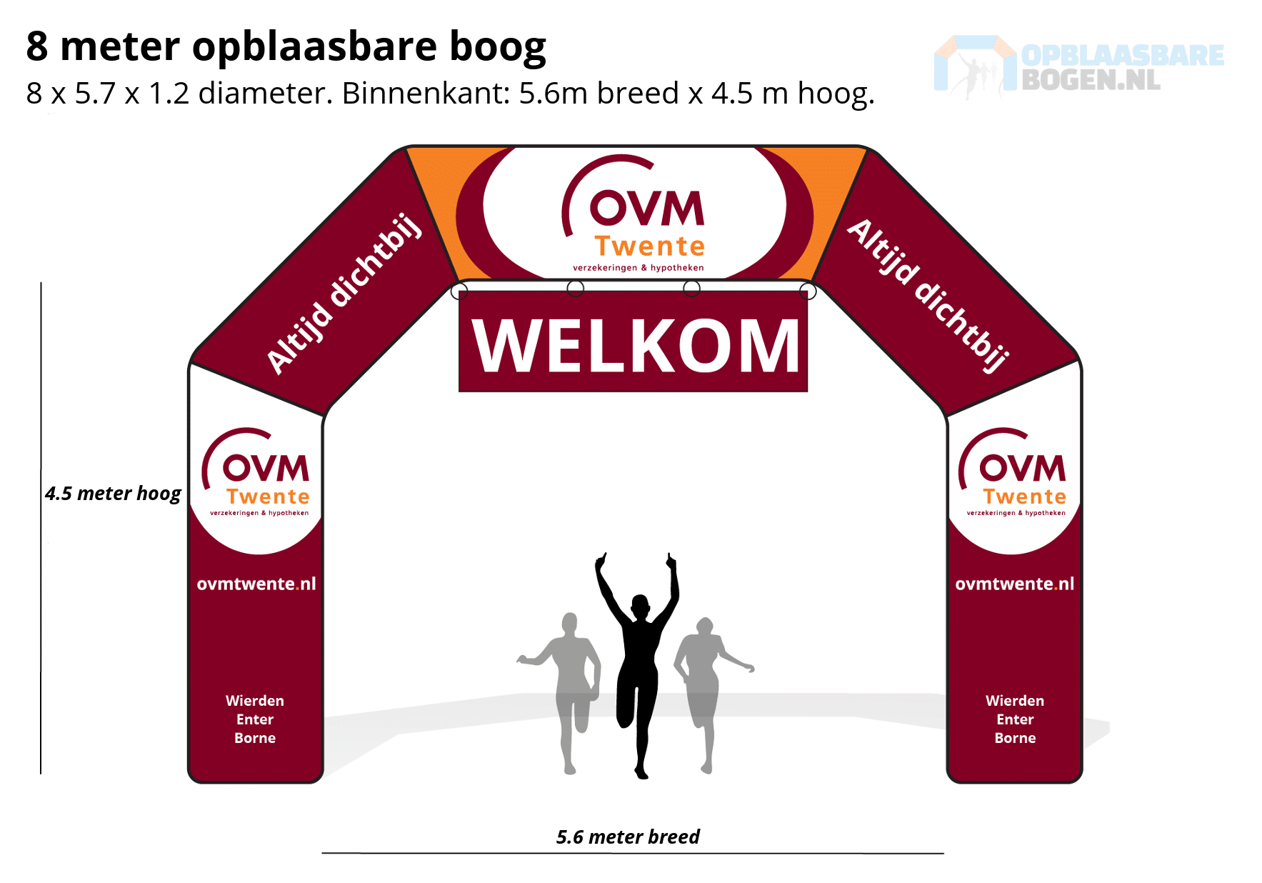 Ontwerp 8 meter Opblaasbare boog voor OVM Twente -Opblaasbarebogen.nl-