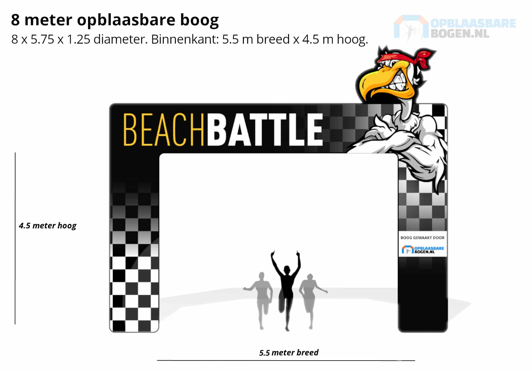 Opblaasbare boog Beach Battle met 3D element Opblaasbarebogen